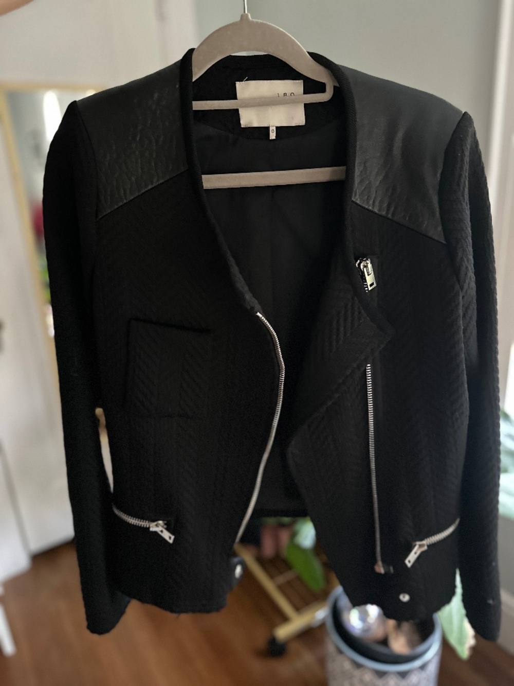 IRO Leather Combo Structured Jacket